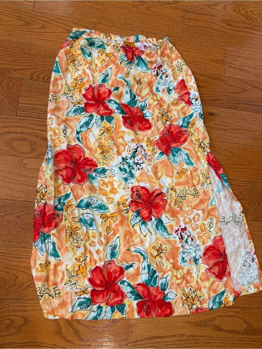 Ruby Rd. Vintage Tropical Floral Skirt - Summer Vacation Pull On Resort Wear